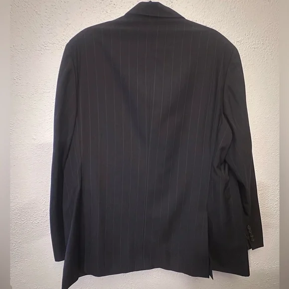 Polo Ralph Lauren Black Preppy Business Pinstripe Sport Coat Mens Size 46R